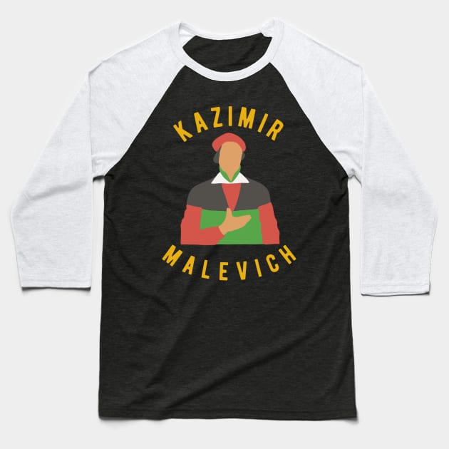 Kazimir Malevich - Russian Painter (Black Square) Baseball T-Shirt by isstgeschichte